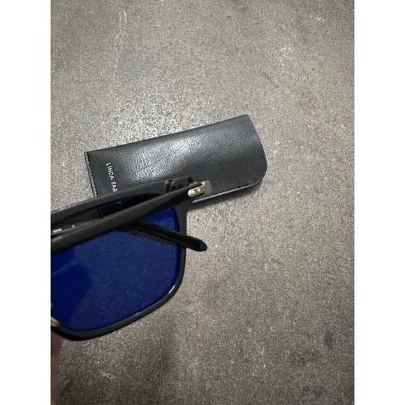 Linda Farrow Mae Sunglasses in Black & Light Gold main image 6
